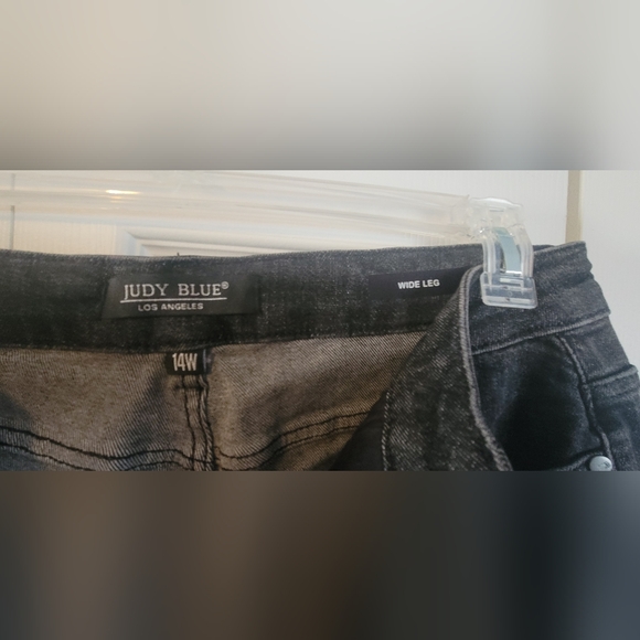 LIKE NEW WORN TWICE WASHED BLACK BUTTON FLY TROUSER WIDE LEG - Picture 6 of 9